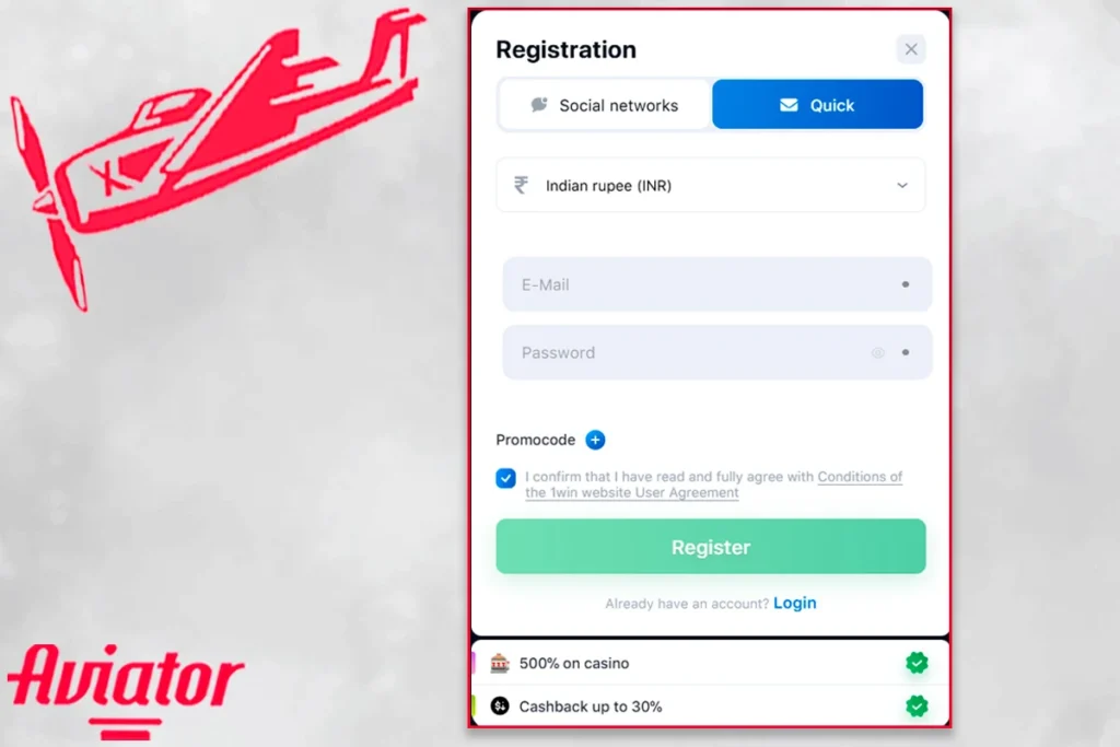 Sign up by email to start playing Aviator