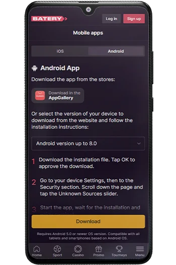 app download process for android batery